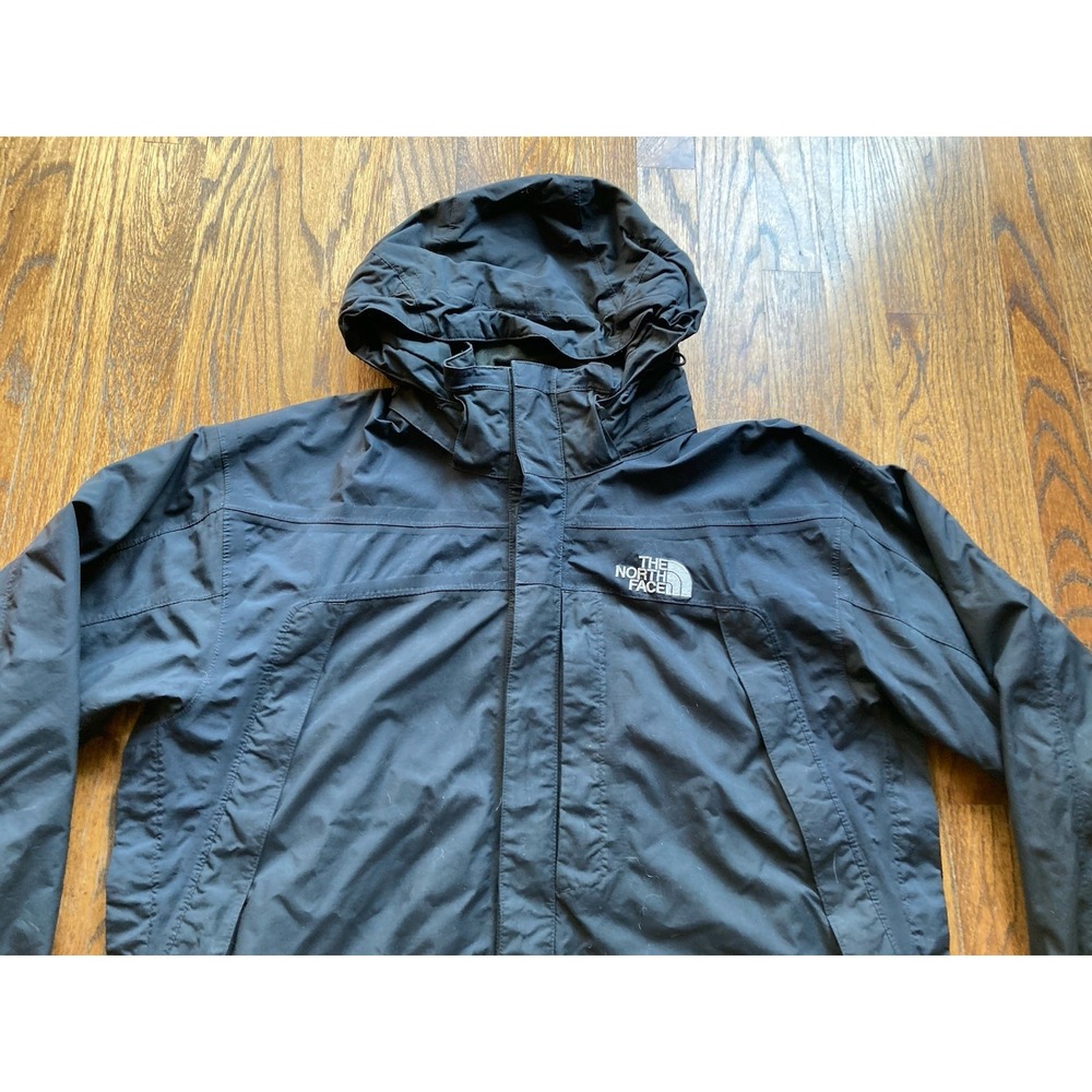 The North Face Rain Ski Jacket Mens Large Black Hooded Soft shell Snowboard - Picture 2 of 11